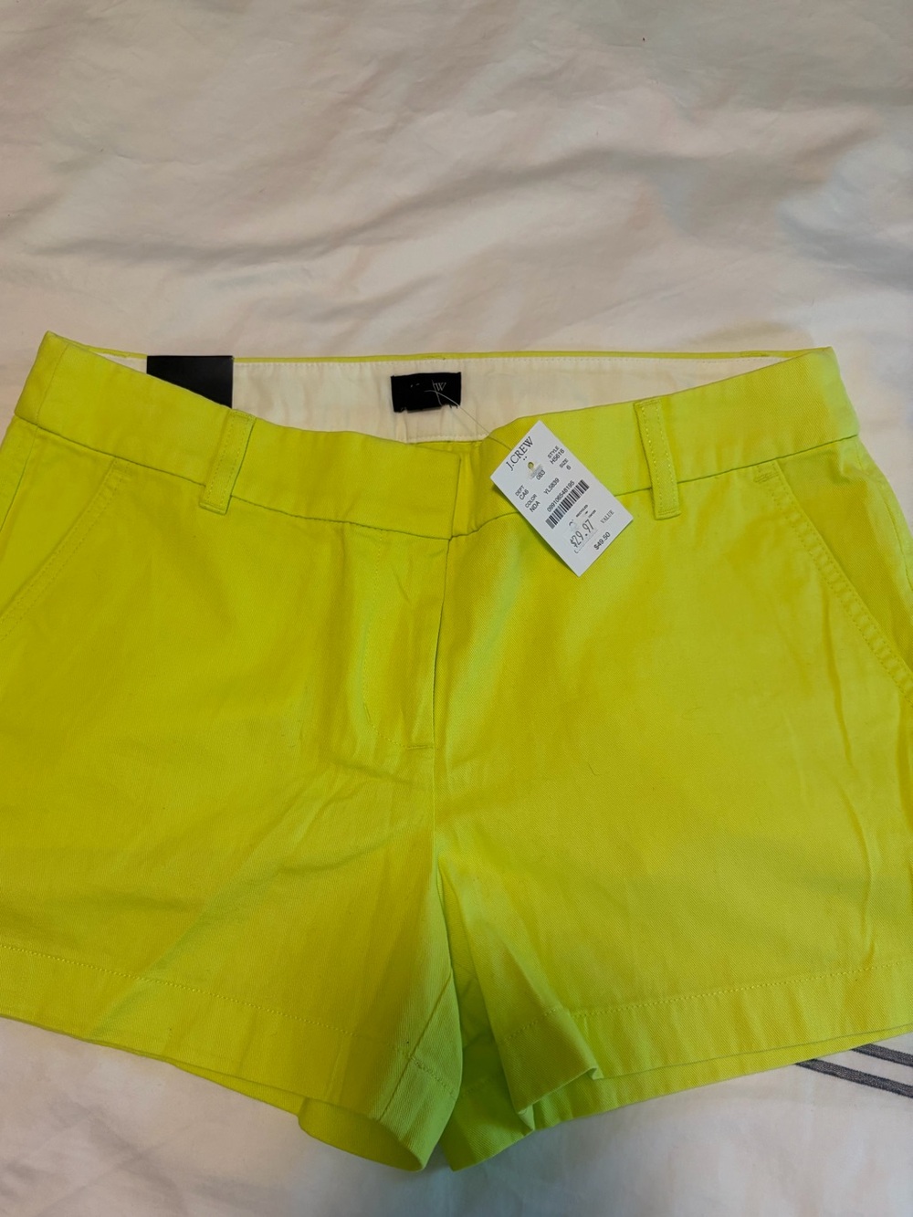 J. Crew Neon Yellow Women’s Chino Shorts - Size 6 NWT